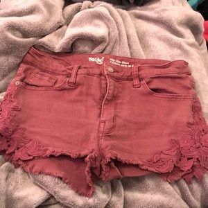 Purple High Rise Shorts